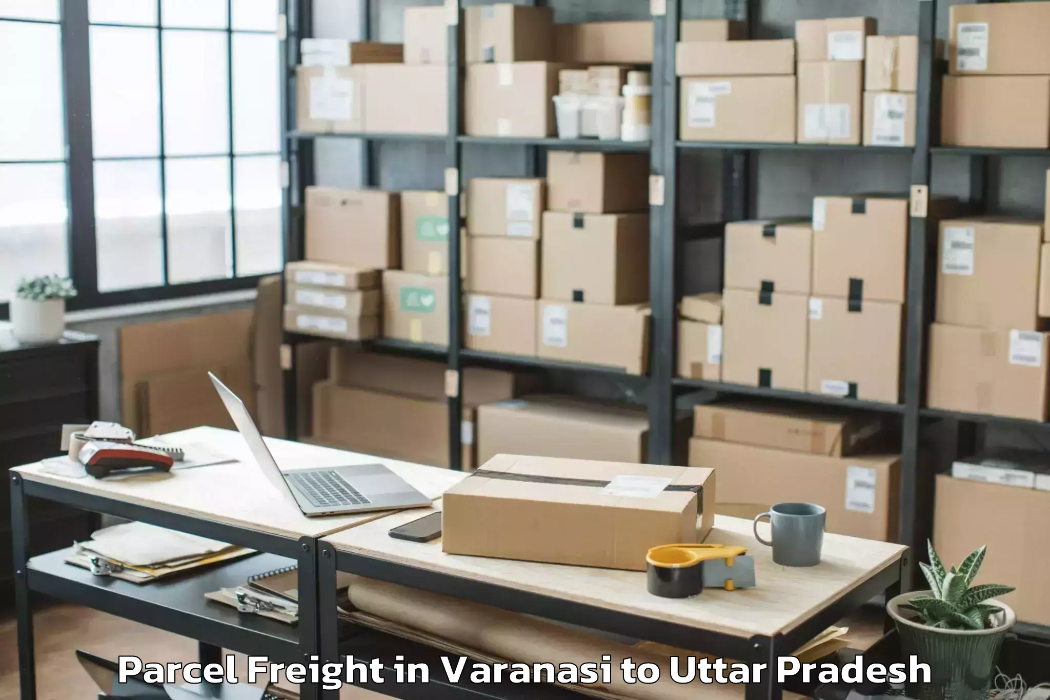 Trusted Varanasi to Bah Parcel Freight